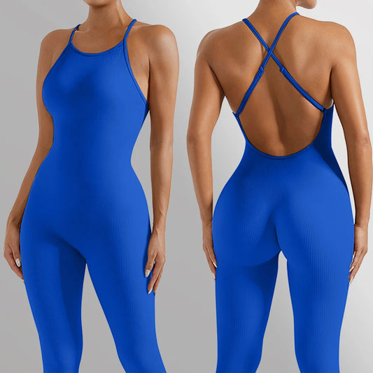 Viral TikTok Bodycon Jumpsuits Women Sportwear Casual Streetwear Fitness Outfit Gym Playsuits Bodysuit Female